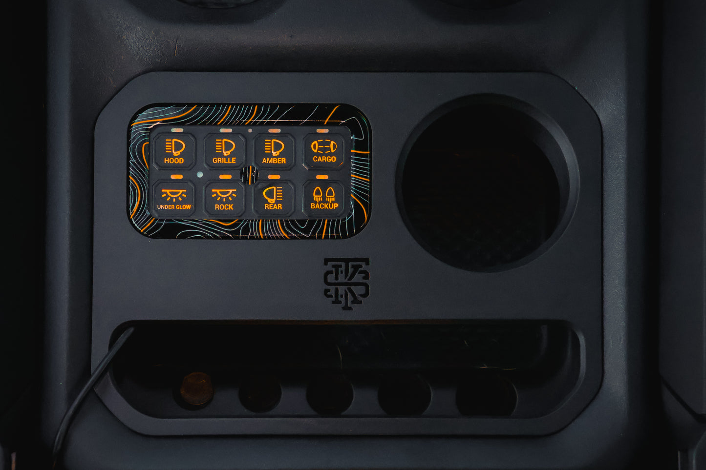 2019+ Ram Trucks Center Console Switch Panel Mount + Cupholder